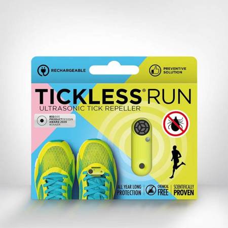 TICKLESS RUN  - ultradźwiękowy odstraszacz na kleszcze dla biegaczy - żółty